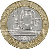 سکه 10 فرانک 1990 جمهوری کنونی - MS61 - فرانسه
