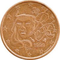 سکه 1 یورو سنت 1999 جمهوری پنجم - EF45 - فرانسه