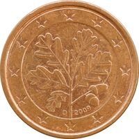 سکه 1 یورو سنت 2009D جمهوری فدرال - AU55 - آلمان