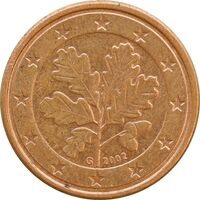 سکه 1 یورو سنت 2002G جمهوری فدرال - AU50 - آلمان