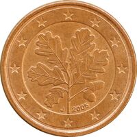 سکه 1 یورو سنت 2005J جمهوری فدرال - MS61 - آلمان