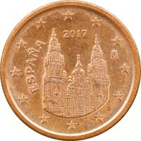 سکه 1 یورو سنت 2017 فلیپه ششم - MS61 - اسپانیا