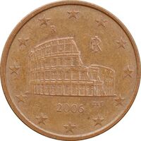 سکه 5 یورو سنت 2006 جمهوری - AU55 - ایتالیا