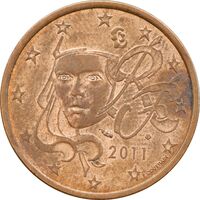 سکه 5 یورو سنت 2011 جمهوری پنجم - AU58 - فرانسه