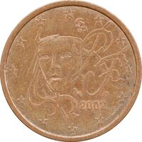 سکه 5 یورو سنت 2002 جمهوری پنجم - AU55 - فرانسه
