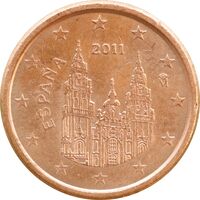 سکه 1 یورو سنت 2011 خوآن کارلوس یکم - MS61 - اسپانیا