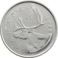 سکه 25 سنت 2006 الیزابت دوم - AU58 - کانادا