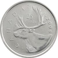 سکه 25 سنت 2006 الیزابت دوم - MS61 - با لوگوی RCM - کانادا