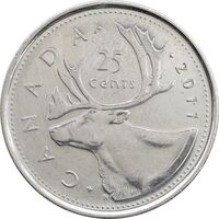 سکه 25 سنت 2011 الیزابت دوم - AU58 - با لوگوی RCM - کانادا