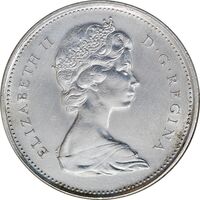 سکه 25 سنت 1967 الیزابت دوم - AU58 - کانادا