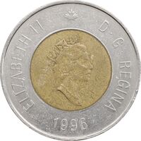 سکه 2 دلار 1996 الیزابت دوم - AU50 - کانادا