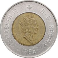 سکه 2 دلار 1996 الیزابت دوم - EF45 - کانادا