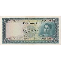اسکناس 200 ریال سری سوم - تک - AU55 - محمد رضا شاه