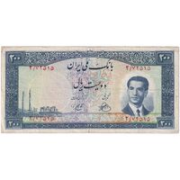 اسکناس 200 ریال 1330 - تک - VF25 - محمد رضا شاه