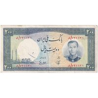 اسکناس 200 ریال 1337 - تک - EF45 - محمد رضا شاه