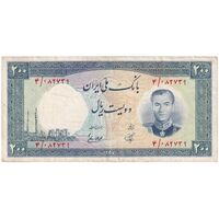 اسکناس 200 ریال 1337 - تک - EF40 - محمد رضا شاه