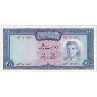 اسکناس 200 ریال (آموزگار - جهانشاهی) - تک - AU53 - محمد رضا شاه