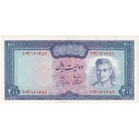 اسکناس 200 ریال (آموزگار - جهانشاهی) - تک - AU55 - محمد رضا شاه