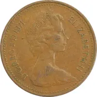سکه 1 پنی 1971 الیزابت دوم - EF40 - انگلستان