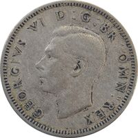 سکه 1 شیلینگ 1950 جرج ششم - تیپ 2 - VF35 - انگلستان