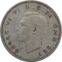 سکه 1 شیلینگ 1950 جرج ششم - تیپ 2 - VF35 - انگلستان