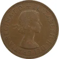 سکه 1/2 پنی 1957 الیزابت دوم - EF40 - انگلستان