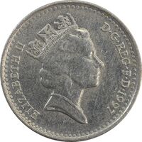 سکه 5 پنس 1997 الیزابت دوم - AU50 - انگلستان