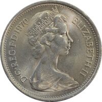 سکه 5 پنس 1970 الیزابت دوم - MS65 - انگلستان