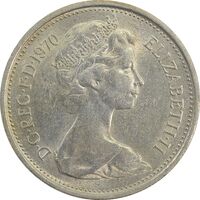 سکه 5 پنس 1970 الیزابت دوم - AU50 - انگلستان