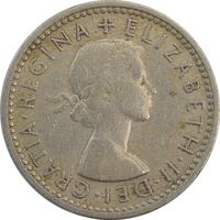 سکه 6 پنس 1958 الیزابت دوم - EF45 - انگلستان