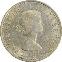 سکه 6 پنس 1966 الیزابت دوم - AU58 - انگلستان
