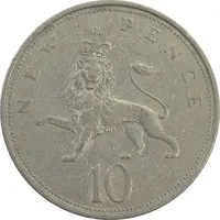 سکه 10 پنس 1969 الیزابت دوم - EF45 - انگلستان