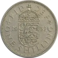 سکه 1 شیلینگ 1953 (سپر انگلیس) الیزابت دوم - EF40 - انگلستان