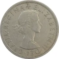 سکه 1/2 کرون 1957 الیزابت دوم - EF45 - انگلستان
