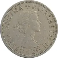 سکه 1/2 کرون 1957 الیزابت دوم - EF45 - انگلستان