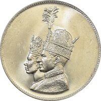 مدال نقره یادبود تاجگذاری 1346 - MS64 - محمد رضا شاه