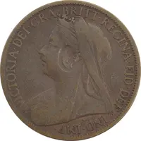 سکه 1 پنی 1901 ویکتوریا - VF25 - انگلستان