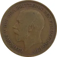 سکه 1 پنی 1916 جرج پنجم - VF20 - انگلستان