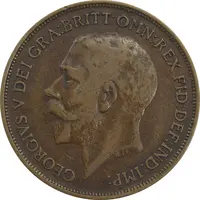 سکه 1 پنی 1918 جرج پنجم - EF40 - انگلستان