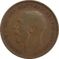 سکه 1 پنی 1919 جرج پنجم - VF25 - انگلستان