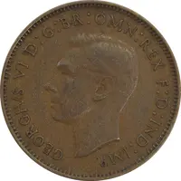 سکه 1 فارتینگ 1939 جرج ششم - EF40 - انگلستان
