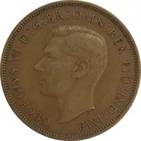 سکه 1 پنی 1939 جرج ششم - EF40 - انگلستان