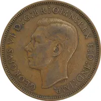 سکه 1 پنی 1945 جرج ششم - EF40 - انگلستان