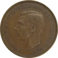 سکه 1 پنی 1946 جرج ششم - EF45 - انگلستان