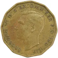 سکه 3 پنس 1945 جرج ششم - EF40 - انگلستان