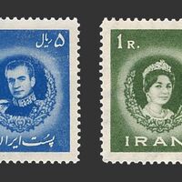 تمبر عروسی محمدرضا شاه و فرح دیبا 1339 - محمدرضا شاه