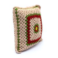 کوسن روکش قلاب بافی طرح مشبک رنگی