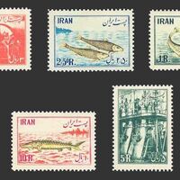 تمبر ملی شدن صنایع شیلات در ایران 1332 - محمدرضا شاه