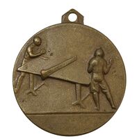 مدال آویز ورزشی برنز پینگ پنگ - VF - محمد رضا شاه