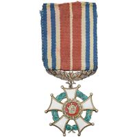نشان خدمت شهربانی (روبان فابریک) - EF45 - رضا شاه